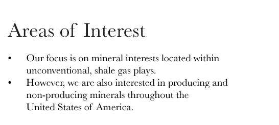 Areas of Interest Text